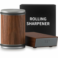 Newly Knife Sharpener Rolling Magnetic Knife Sharpener Kit Roller Edge Countertop Rolling Knife Sharpener Tool Two Sharp