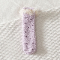 Coral velvet thickened warm home lace princess socks for Mommy and Me