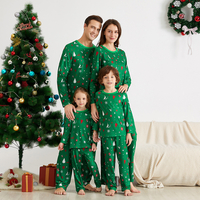 Happy Christmas Green Matching Pajamas Set for Family