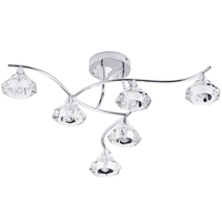 Large Sonic Bathroom Semi-Flush Ceiling Light,  Chrome