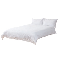 Single Sateen Stripe Bedding Set,  White