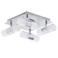 Skyla Crackle LED Bathroom Semi-Flush Light,  Chrome