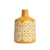 Small Petal Patterned Ceramic Vase,  Ochre