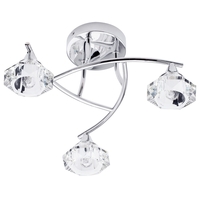 Small Sonic Bathroom Semi-Flush Ceiling Light,  Chrome