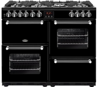 BELLING Kensington 100DFT Dual Fuel Range Cooker - Black & Chrome