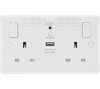 BG ELECTRICAL 822UWR Double Wall Socket with WiFi Extender & USB - White