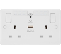 BG ELECTRICAL 822UWR Double Wall Socket with WiFi Extender & USB - White