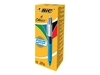 BIC 4 Colours Grip - 4 colour ballpoint pen - black,  red,  blue,  green (pack of 12)