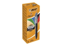 BIC 4 Colours Grip Pro - 4 colour ballpoint pen - black,  red,  blue,  green (pack of 12)