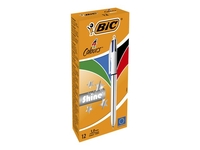 BIC 4 Colours Shine - ballpoint pen - black,  red,  blue,  green (pack of 12)