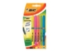 BIC brite liner Grip - highlighter - fluorescent blue,  fluorescent orange,  fluorescent yellow,  fluorescent green,  fluorescent pink (pack of 5)