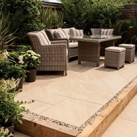 Bradstone,  Aspero Porcelain Paving Beige Patio Pack - 18.36 m2 Per Pack