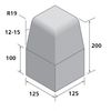Bradstone,  Block Kerbs Charcoal Large Kerb,  Half Battered Upright External Angle LK/E - Individual Unit