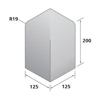 Bradstone,  Block Kerbs Red Large Kerb,  Bull Nose Upright External Angle LK/G - Individual Unit