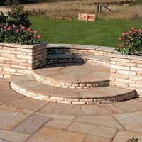 Bradstone Natural Sandstone Paving Sunset Buff 2 Ring Circular Paving - Pack