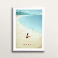 Hawaii - Art Print (in large A2 white frame)