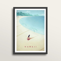Hawaii - Art Print (in medium A3 black frame)