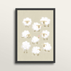 Herd Of Sheep - Art Print (in large A2 black frame)